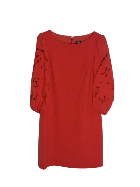 Vince Camuto Dresses & Skirts - Vince Camuto Coral Eyelet Sleeve Crepe Shift Dress Size 12 NWT